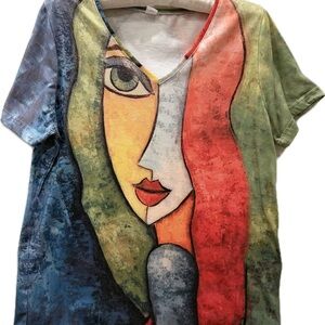 Artistic Multicolor Women's Top